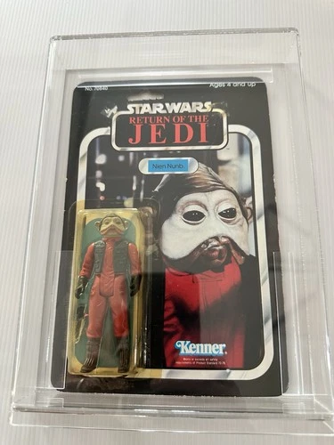 Vintage Kenner Star Wars Return of the Jedi Nien Nunb MOC W/AFA Style Case