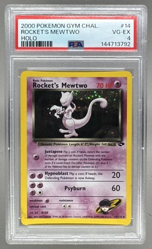 144713792 Rocket's Mewtwo 2000 Pokemon Gym Challenge #14 Holo PSA 4