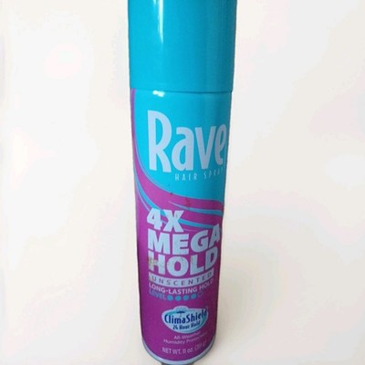 Rave 4X Mega Hold Hair Spray, All-Weather with Vitamin-Rich Formula, 11 oz