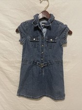 Tommy Hilfiger Vintage Y2K Denim T-Shirt Button Snap Jean Dress Girls Sz 3T