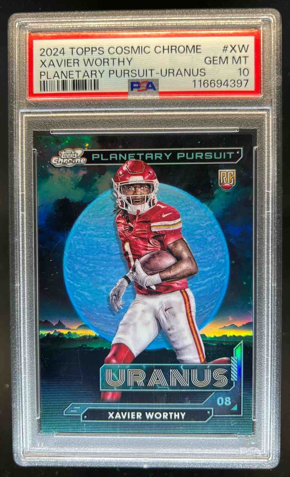 Xavier Worthy Topps Cosmic Chrome Planetary Pursuit #XW Uranus