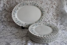 Johnson Bros 'Snowhite Regency' oval platter & 7 large dinner plates