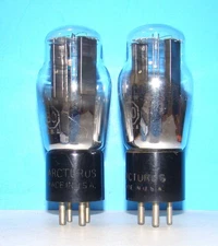 No 80 Arcturus hanging filament radio audio vacuum 2 tubes valves tested ST 280