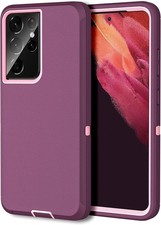 Galaxy S21 Ultra Case, 3-Layer Heavy Duty Body Bumper Cover, Shock Protection, D