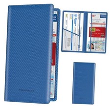 Car Registration  Insurance Card Holder  Vehicle License Carbon Blue
