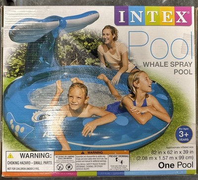 Intex Kiddie Whale Spray Inflatable Swimming Pool -82 X 62 X 39 -for Ages 2+-New