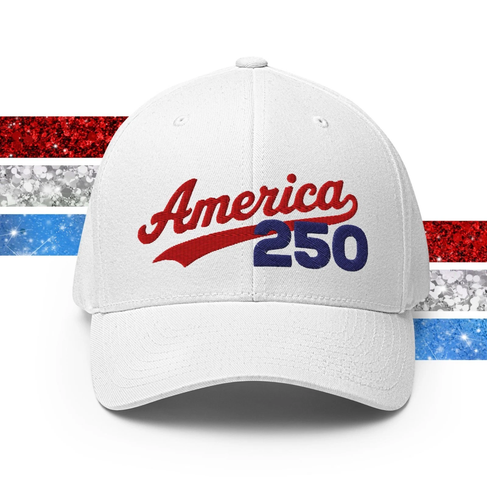 America 250 Flexfit Hat: Patriotic USA Freedom 1776 2026 Fitted Cap
