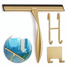 Novsix 12 Inch Shower Door Squeegee - Gold Squeegee For Shower Glass Stainless