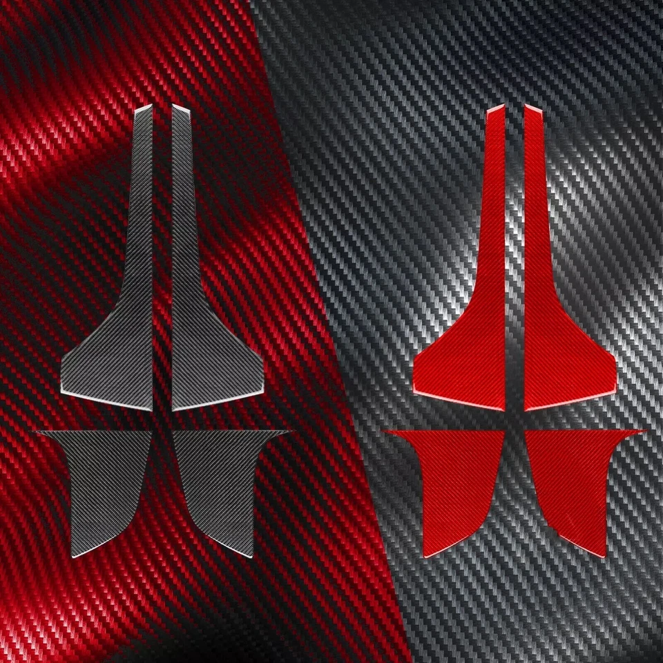 Calcomanía roja de 4 piezas de cubierta de panel de puerta de fibra de carbono para Honda Ridgeline Passport Pilot Foto 3 de 4