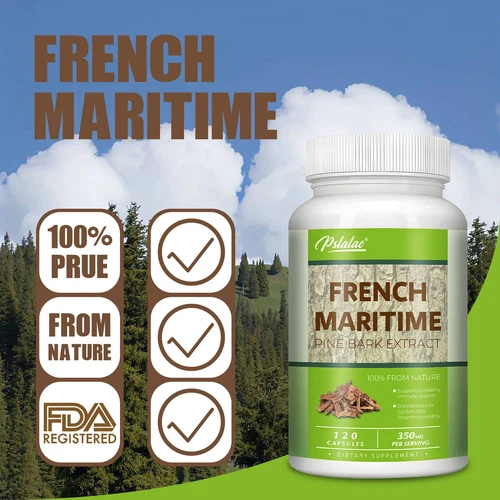French Maritime Pine Bark Extract 350mg-with Proanthocyanidins, for Heart Health - Picture 8 of 11
