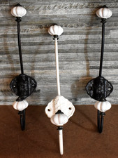 Metal Wall Mounted Coat Hangers Victorian Set of 3 Pcs
