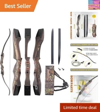 Eagle Eye 62 inch Wooden Takedown Bow - Left & Right Handed, Carry Bag Included