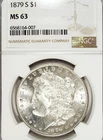 1879 S NGC MS 63 Morgan Silver Dollar ☆☆ Great Collectible ☆☆ 007