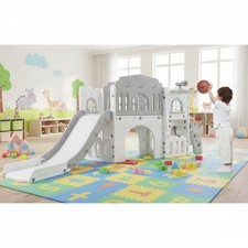 8 In 1 Toddler Slide Indoor Playground, Indoor Slide Toddler Playset for Toddler