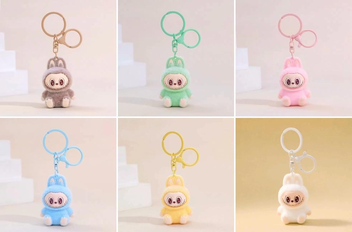 Monsters Character Flocking Keychain for Bag pack Purse Char