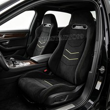 2 X Universal Car Racing Seats Black Suede W 2 Sliders Sport Seats Leftright 2 X Universal Car Racing Seats Black Suede W 2 Sliders Sport Seats Leftright