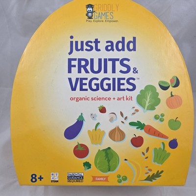 NEW Griddly Games Just Add Fruits & Veggies. Organic STEAM Science & Art Kit