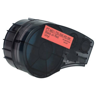 Schriftband Ersatz für Brady M21-750-595-RD-BK Schwarz/Rot 19,05mm 6,4m
