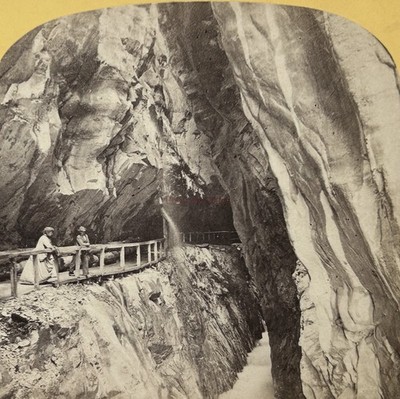 SVIZZERA Gole Di Pfaefers Gole Della Tamina Foto C1865 Stereo Vintage svizzera-gole-di-pfaefers-gole-della-tamina-foto-c1865-stereo-vintage