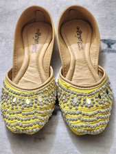 Handcrafted Punjabi Jutti Khussa Mojari Wedding Flat Shoes - Us Size 7.5