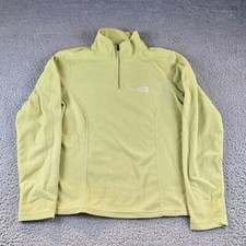 The North Face Womens Small TKA 100 1/4 Zip Fleece Pullover Sweater Green