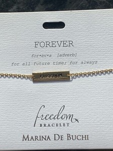Authentic FREEDOM Bracelet Marina De Buchi Gold Plated Engraved Plaque