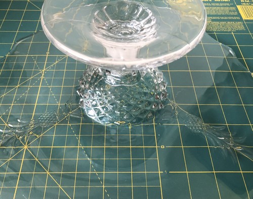 ANTIQUE Heisey GLASS Plantation PINEAPPLE Crystal Large 12" Pedestal CAKE STAND - Bild 10 von 11