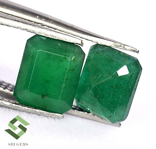 6.50x5.50 mm Certified Natural Emerald Octagon Cut Pair 2.21 CTS Loose Gemstones - Picture 5 of 6