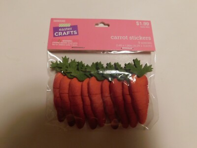 Easter crafts 3D carrot stickers 9 pieces
