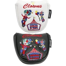 Clown Embroidery Premium Golf Mallet Putter Head Cover Magnetic Club Headcover