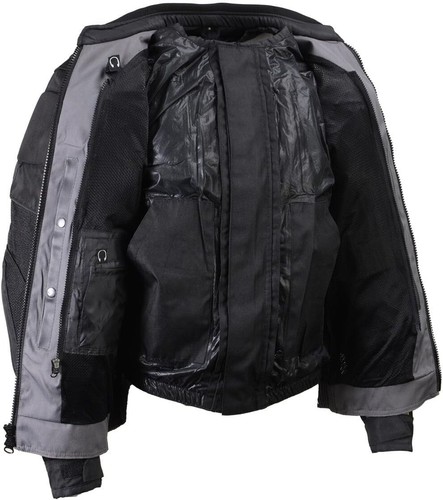 Xelement Men's 'Venture' Black w/ Grey Motorcycle Jacket with X-Armor - SZ M - Picture 5 of 8