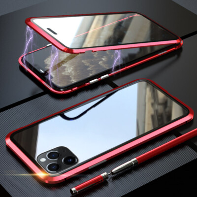 360 °Case For iPhone 17 16 15 14 12 X 7 Magnetic Adsorption Tempered Glass Cover