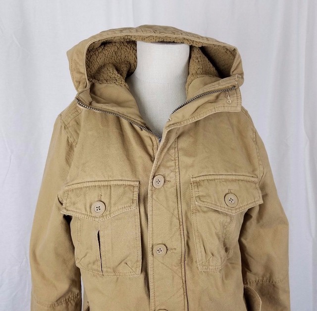 Legendary Goods Fleece Plaid Flannel Lined Hooded Canvas Cargo Jacket