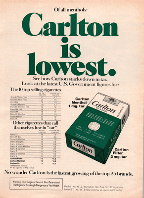 carlton cigarettes where to buy Carlton Cigarettes 1976 Vintage White Black and Green Smoking Print Ad