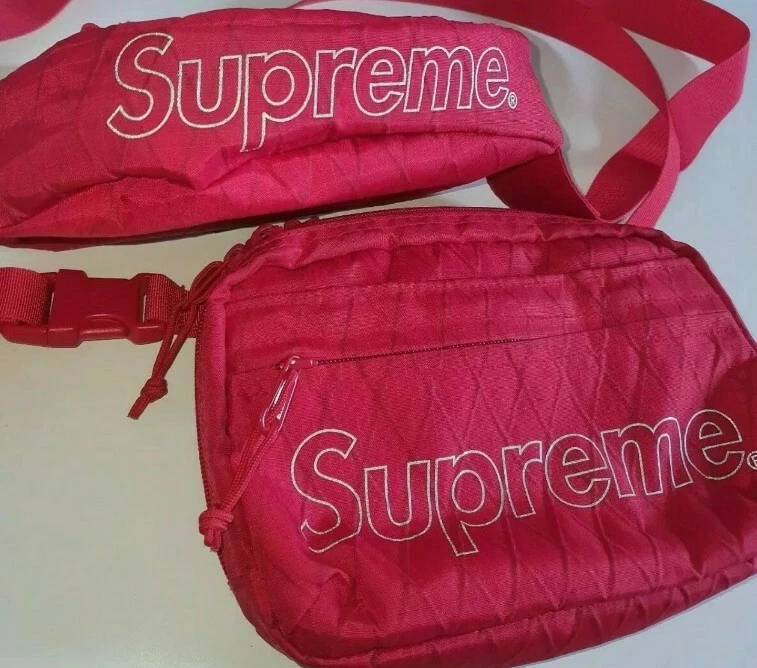 Sacs taille et bandoulière FW18 Supreme rouge résistant à l'eau et à l'abrasion