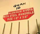 Aluminum Pop Rivets 10 Pieces Each Size 1/8" x 5/8" and Large Flange 1/8" x 5/8" — photo 2