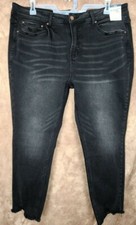 18W Terra  Sky Distressed Stretch High Rise Vintage Crop Jeans Women's Plus