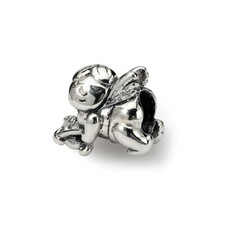 Cupid Kids Bead .925 Sterling Silver Antique Finish Reflection Beads