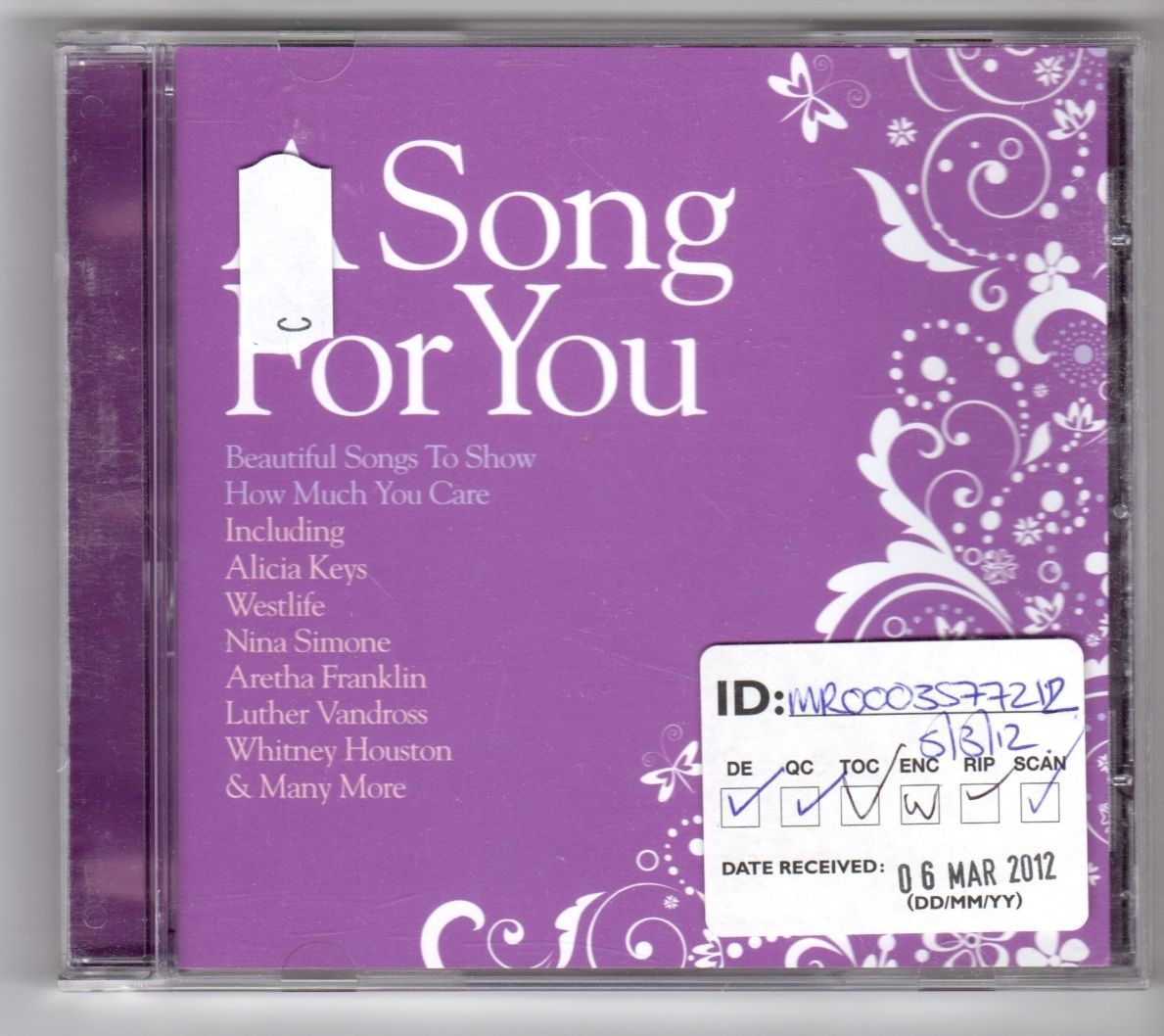 (GN57) A Song For You, 20 tracks various artists - 2012 CD