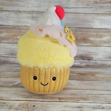 FAO Schwarz Tasties 10 Inch Desert Plush Cupcake Gold Glitter
