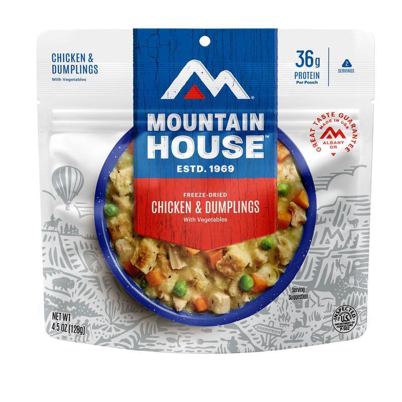 Quick Prep Freeze-Dried Chicken Dumplings Camping Meal New 2-Serving Pouch