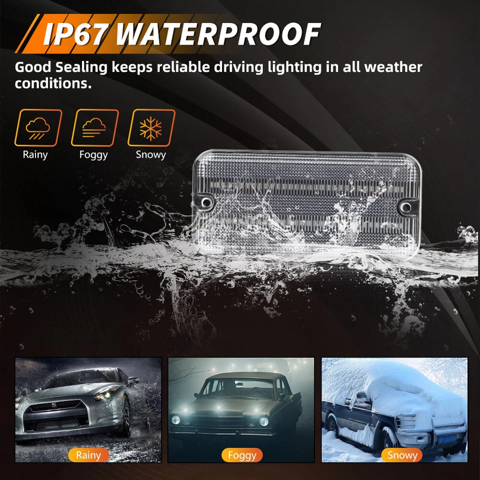 4X Luz de señalización lateral LED blanca transparente para furgoneta 85-95 Chevy G10 G20 GMC G1500 G2500 Foto 4 de 4