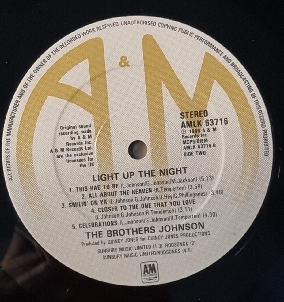 Brothers Johnson Light Up Night UK LP 1980 & Aint We Funkin Now 12