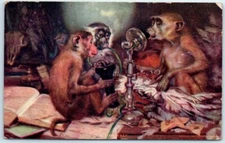 Postcard - Monkeys On The Telephone Art Print - Don't Monkey