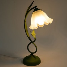 Flower Shape Glass Table Lamp Bedside Desk Li...
