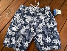 Kanu Surf Men's Havana Cargo Swim Trunks Jake Tropical Navy Floral Large NWT