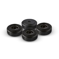 4X Dynavox Hifi-GeräTefüßE Alu Mit RäNdelung Midi BoxenfüßE GummidäMpfer Schwarz