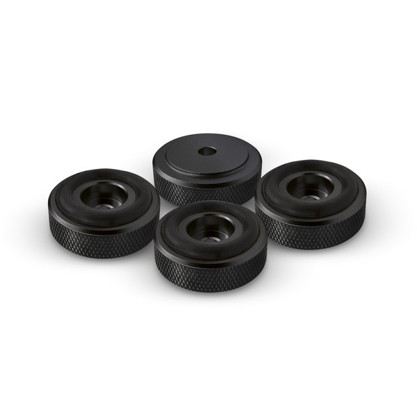 4X Dynavox Hifi-GeräTefüßE Alu Mit RäNdelung Midi BoxenfüßE GummidäMpfer Schwarz-image