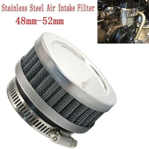 Filtro aspirazione aria acciaio inox di lunga durata per moto 48 mm 52 mm - Picture 1 of 12