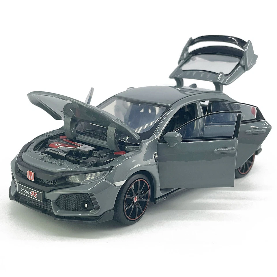 1/32 Honda Civic Type R Model Car Diecast Toy Vehicle Boys Toys Kids Gifts Gray - Image 3 of 4